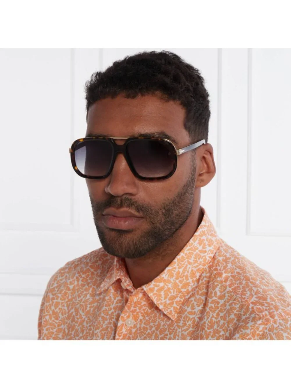 David Beckham DB 7101/S 02IK 9O Aviator Sunglasses - Havana / Grey